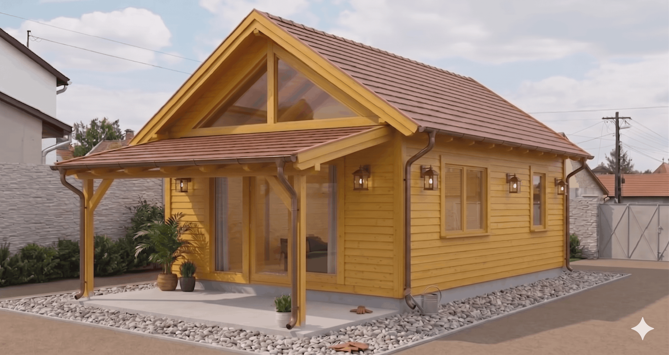 Alpen Homes kompakt faház — homlokzat